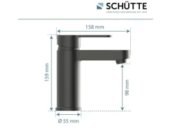 Schütte  Waschtischarmatur Elephant Graphit Matt