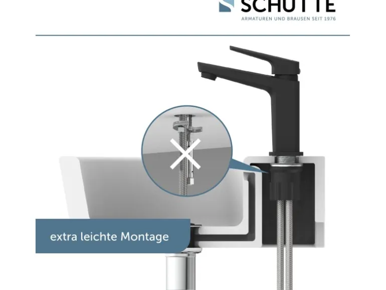 Schütte Waschtischarmatur Raven Schwarz-Matt