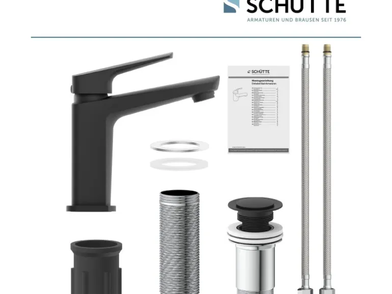 Schütte Waschtischarmatur Raven Schwarz-Matt