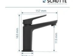 Schütte Waschtischarmatur Raven Schwarz-Matt