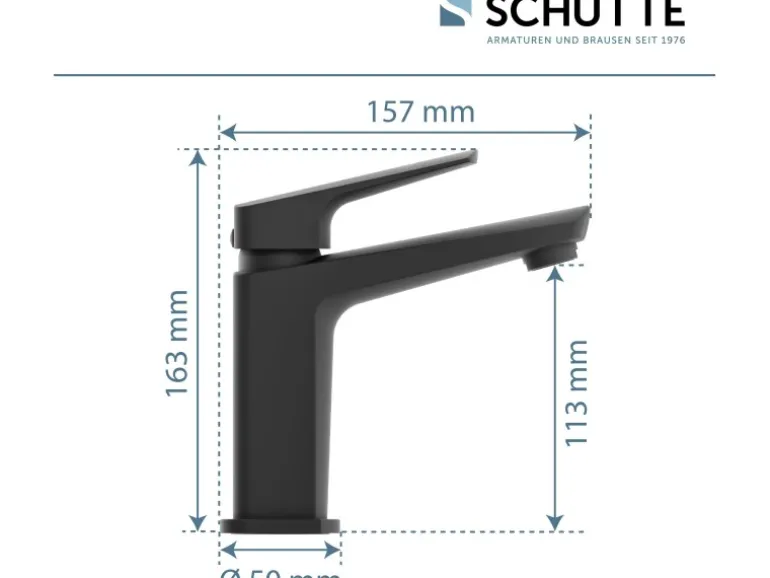 Schütte Waschtischarmatur Raven Schwarz-Matt
