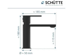 Schütte Waschtischarmatur Manhattan Schwarz Matt