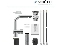 Schütte Waschtischarmatur London mit Herausziehbarer Haarbrause Chrom