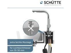 Schütte Waschtischarmatur London mit Herausziehbarer Haarbrause Chrom