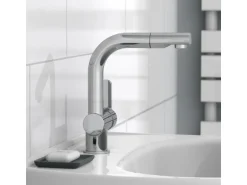 Schütte Waschtischarmatur London mit Herausziehbarer Haarbrause Chrom