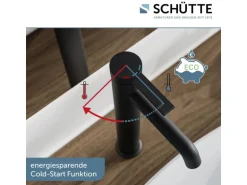 Schütte Waschtischarmatur Los Angeles für Aufsatzwaschbecken Schwarz Matt