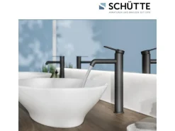 Schütte Waschtischarmatur Los Angeles für Aufsatzwaschbecken Schwarz Matt