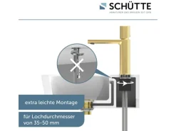 Schütte Waschtischarmatur New York Gold Matt