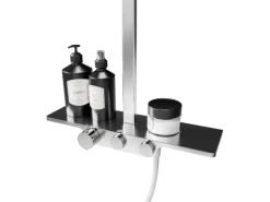 Schulte ExpressPlus Duschsystem Rain II Square mit Thermostat und Ablage