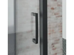 Schulte ExpressPlus Komplettdusche-Schiebetür Bali Mattschwarz 215 cm x 115 cm