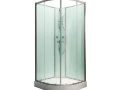 Schulte Komplettduschkabine Kreta II Alu-Natur Hellgrün 89x89x202 cm