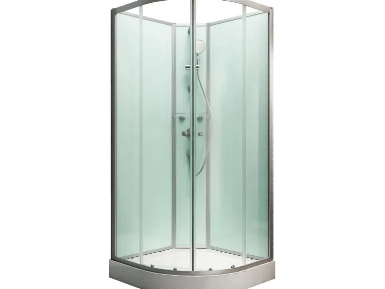 Schulte Komplettduschkabine Kreta II Alu-Natur Hellgrün 89x89x202 cm