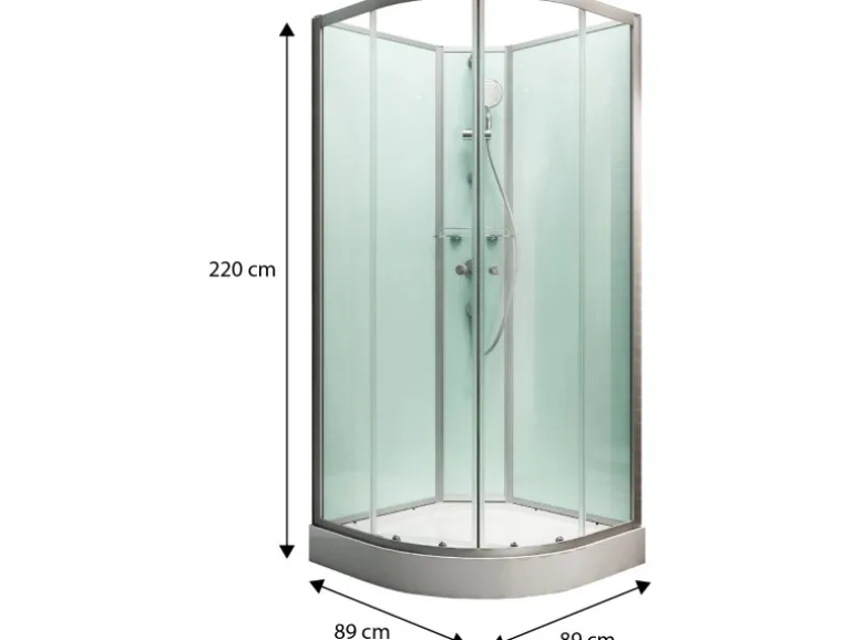 Schulte Komplettduschkabine Kreta II Alu-Natur Hellgrün 89x89x202 cm