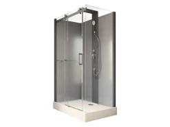 Schulte Komplettduschkabine Korsika mit Schiebetür Mattschwarz 120 x 80 x 220 cm