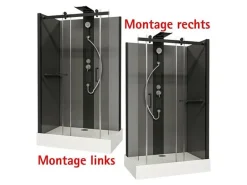 Schulte Komplettduschkabine Korsika mit Schiebetür Mattschwarz 120 x 80 x 220 cm