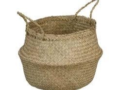 Seegras-Korb mit Henkeln Ø 30 cm x 25/35 cm Natur
