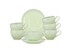 Seltmann Weiden Amina Espressotasse mit Untertasse 100 ml 6er Set Seladon