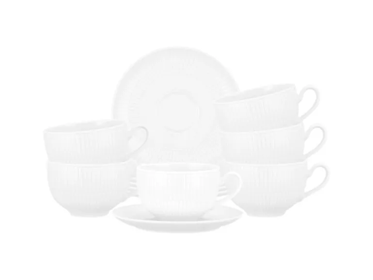 Seltmann Weiden Amina Milchkaffeetasse mit Untertasse 350 ml 6er Set Weiß