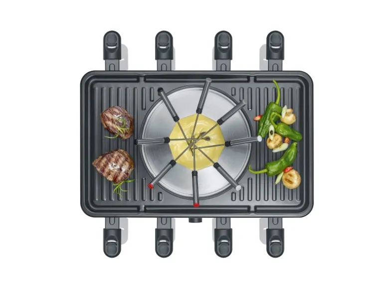 Severin Raclette-Fondue Kombination RG 2347 mit Grillplatte 1.400 W