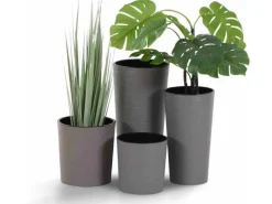 Siena Garden Pflanzgefäß Eco Lens Grau Ø 25x25,5 cm