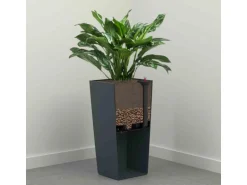 Siena Garden Pflanzgefäß Modern Nizza Graphit 25x25x46,5 cm