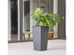 Siena Garden Pflanzgefäß Modern Nizza Graphit 25x25x46,5 cm