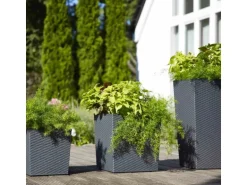 Siena Garden Pflanzgefäß Modern Nizza Graphit 25x25x46,5 cm