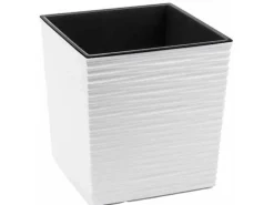 Siena Garden Pflanzgefäß Modern Biron Weiß 40x40x41,5 cm