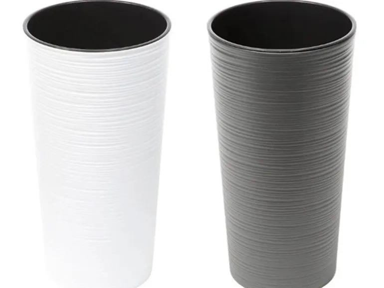 Siena Garden Pflanzgefäß Modern Locon Weiß Ø 25x46,5 cm