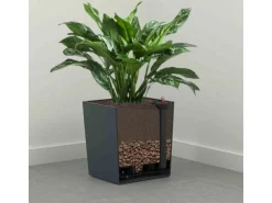 Siena Garden Pflanzgefäß Modern Biron Graphit 25x25x26 ,0cm