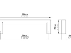 Siro Möbelgriff 2108 Metall Uni Schwarz Matt Lochabstand 96 mm