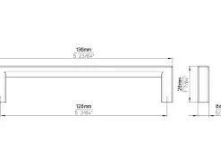 Siro Möbelgriff 2108 Metall Uni Schwarz Matt Lochabstand 128 mm