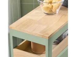 SoBuy Badezimmerschrank Rollwagen mit 3 Schubladen Nischenschrank 24x82x65cm Grün BZR54-GR