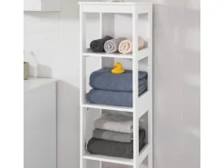 SoBuy Badregal mit 5 Ablagen Standregal Küchenregal Aufbewahrungsregal BZR14-W