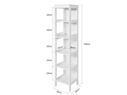 SoBuy Badregal mit 5 Ablagen Standregal Küchenregal Aufbewahrungsregal BZR14-W