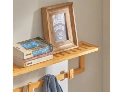 SoBuy Flurgarderobe Wandgarderobe Handtuchhalter aus Bambus FHK06-N