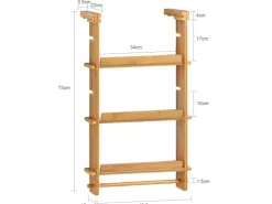 SoBuy Hängeregal für Kühlschrank Gewürzregal mit 3 Verstellbaren Ablagen KCR03-N