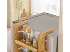 SoBuy Hängeregal für Kühlschrank Gewürzregal mit 3 Verstellbaren Ablagen KCR03-N