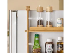 SoBuy Hängeregal für Kühlschrank Gewürzregal mit 3 Verstellbaren Ablagen KCR03-N