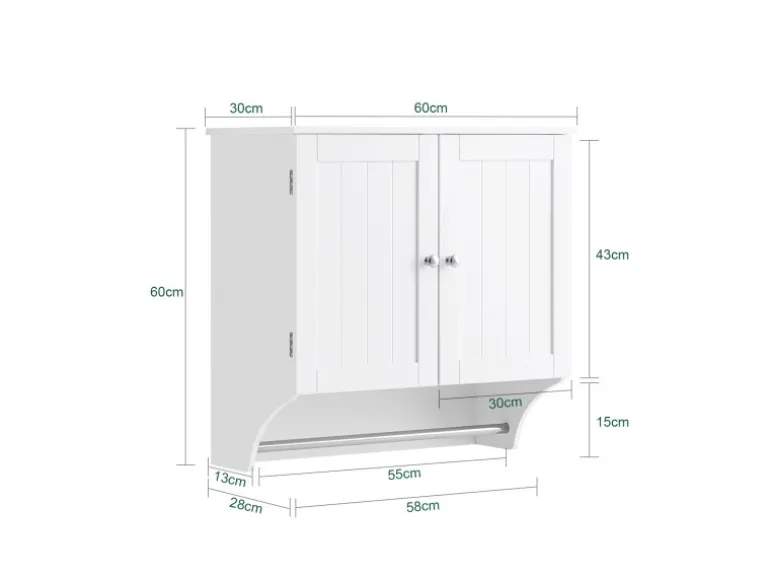 SoBuy Hängeschrank Badezimmerschrank Wandschrank Küchenschrank BZR84-W