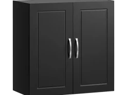 SoBuy Hängeschrank Badezimmerschrank mit Verstellbarem Regal 60x60x30cm Schwarz FRG231-SCH