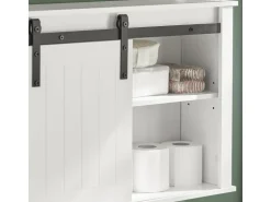 SoBuy Hängeschrank mit Schiebetür Wandschrank Badezimmerschrank BZR71-W