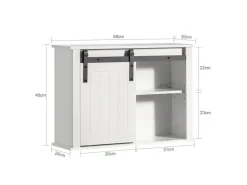 SoBuy Hängeschrank mit Schiebetür Wandschrank Badezimmerschrank BZR71-W
