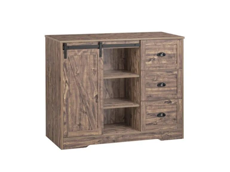 SoBuy Kücheninsel Freistehend Küchenschrank Sideboard Vintagebraun KNL08-N