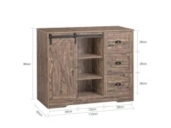 SoBuy Kücheninsel Freistehend Küchenschrank Sideboard Vintagebraun KNL08-N