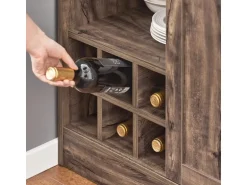 SoBuy Kücheninsel Freistehend Küchenschrank Sideboard Vintagebraun KNL08-N