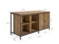 SoBuy Kücheninsel Freistehend Küchenschrank Sideboard 170x89x60cm KNL01-F