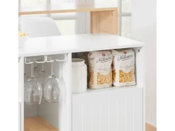 SoBuy Kücheninsel Küchenschrank Kommode Sideboard Buffet KNL07-WN