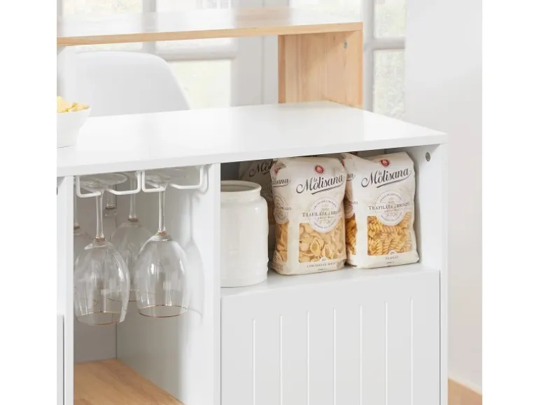 SoBuy Kücheninsel Küchenschrank Kommode Sideboard Buffet KNL07-WN