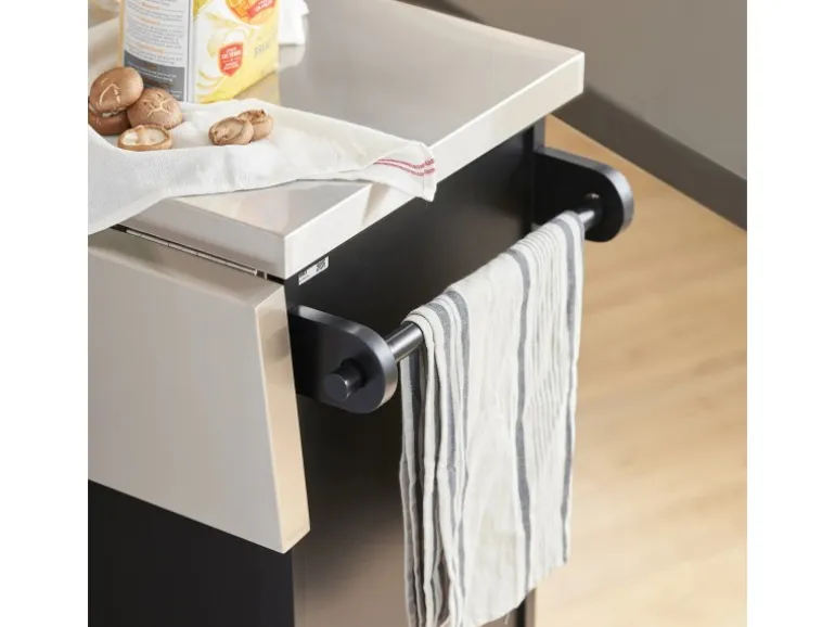 SoBuy Kücheninsel Küchenwagen Küchenschrank Servierwagen Schwarz FKW71-SCH